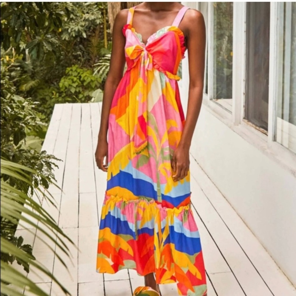 NWT FARM Rio Tropical Sunset Maxi Dress